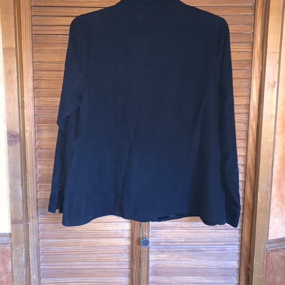 Sonoma black suede-like button down blouse 1X - Picture 2 of 4